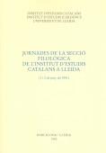 JORNADES DE LA SECCIO FILOLOGICA DE IEC A LLEIDA | 9788472832077 | INSTITUT D'ESTUDIS CATALANS