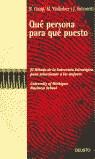 QUE PERSONA PARA QUE PUESTO EL METODO DE LA ENTREVISTA ESTRA | 9788423419562 | CAMP, R.; VIELHABER, M.; SIMONETTI, J.