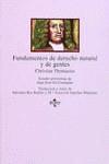 FUNDAMENTOS DE DERECHO NATURAL Y DE GENTES | 9788430925070 | THOMASIUS, CHRISTIAN