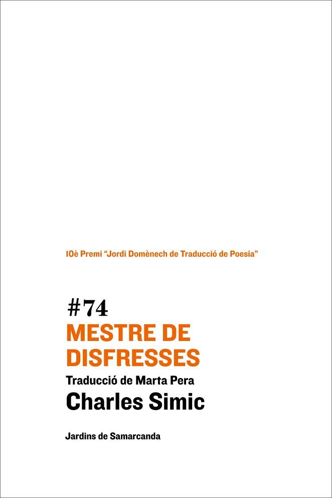 MESTRE DE DISFRESSES | 9788497665247 | SIMIC, CHARLES