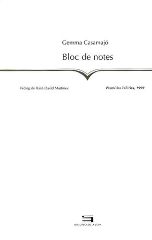 BLOC DE NOTES | 9788479356484 | CASAMAJO, GEMMA