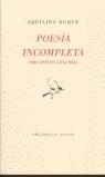 POESIAS INCOMPLETAS (AQUILINO DUQUE) | 9788481912876 | DUQUE, AQUILINO