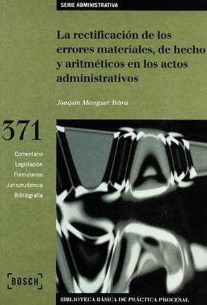 RECTIFICACION DE LOS ERRORES MATERIALES DE HECHO | 9788476768501 | MESEGUER YEBRA, JOAQUIM