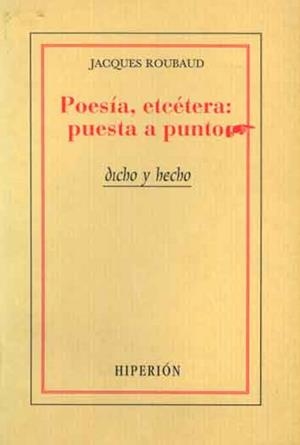 POESIA ETCETERA PUESTA A PUNTO | 9788475176154 | ROUBAUD, JACQUES