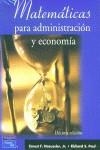 MATEMATICAS PARA ADMINISTRACION Y ECONOMIA (10 ED.2003) | 9789702603832 | HAEUSSLER, ERNST F.