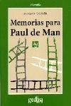 MEMORIAS PARA PAUL DE MAN | 9788474323351 | DERRIDA, PAUL