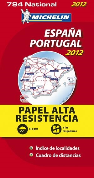 MAPA ESPAÑA PORTUGAL 2012 ALTA RESISTENCIA 794 | 9782067169968 | VARIOS AUTORES