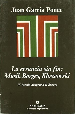 ERRANCIA SIN FIN MUSIL BORGES KLOSSOWKI, LA | 9788433900630 | GARCIA PONCE, JUAN