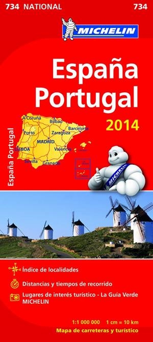 MAPA ESPAÑA - PORTUGAL 2014 734 | 9782067191471 | VARIOS AUTORES