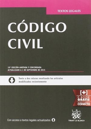 CÓDIGO CIVIL 19ª EDICIÓN 2015 | 9788491190141 | BLASCO GASCÓ, FRANCISCO DE PAULA
