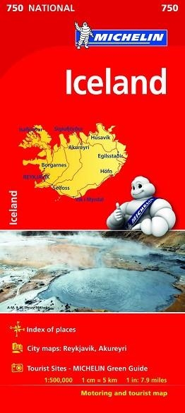 MAPA NATIONAL ISLANDIA 750 | 9782067211872 | MICHELIN
