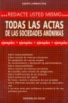 REDACTE UD.MISMO TODAS LAS ACTAS DE LAS S.A. | 9788431511500 | VARIOS