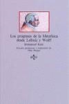 PROGRESOS DE LA METAFISICA DESDE LEIBNIZ Y WOLFF | 9788430914036 | KANT, IMMANUEL