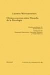 ULTIMOS ESCRITOS SOBRE LA FILOSOFIA DE LA PSICOLO | 9788430914029 | WITTGENSTEIN, LUDWIG